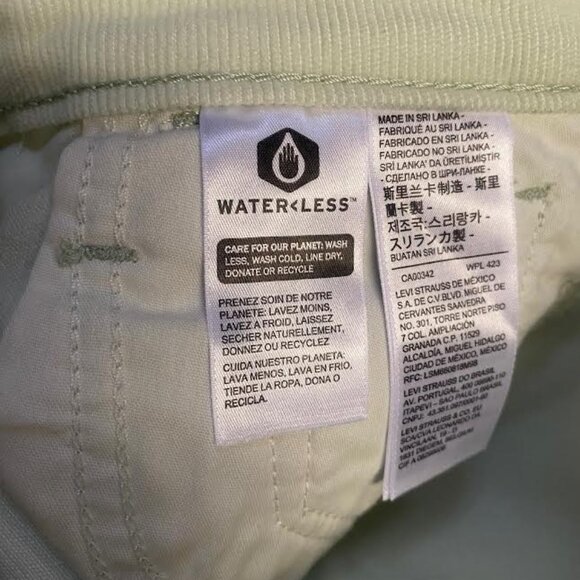 NWT $98 LEVI'S Women 26x28 WEDGIE STRAIGHT FIT CORDUROY Cropped PANTS Jeans MINT - Picture 8 of 10